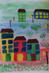 Рисунки детей "Дворы нашего города".